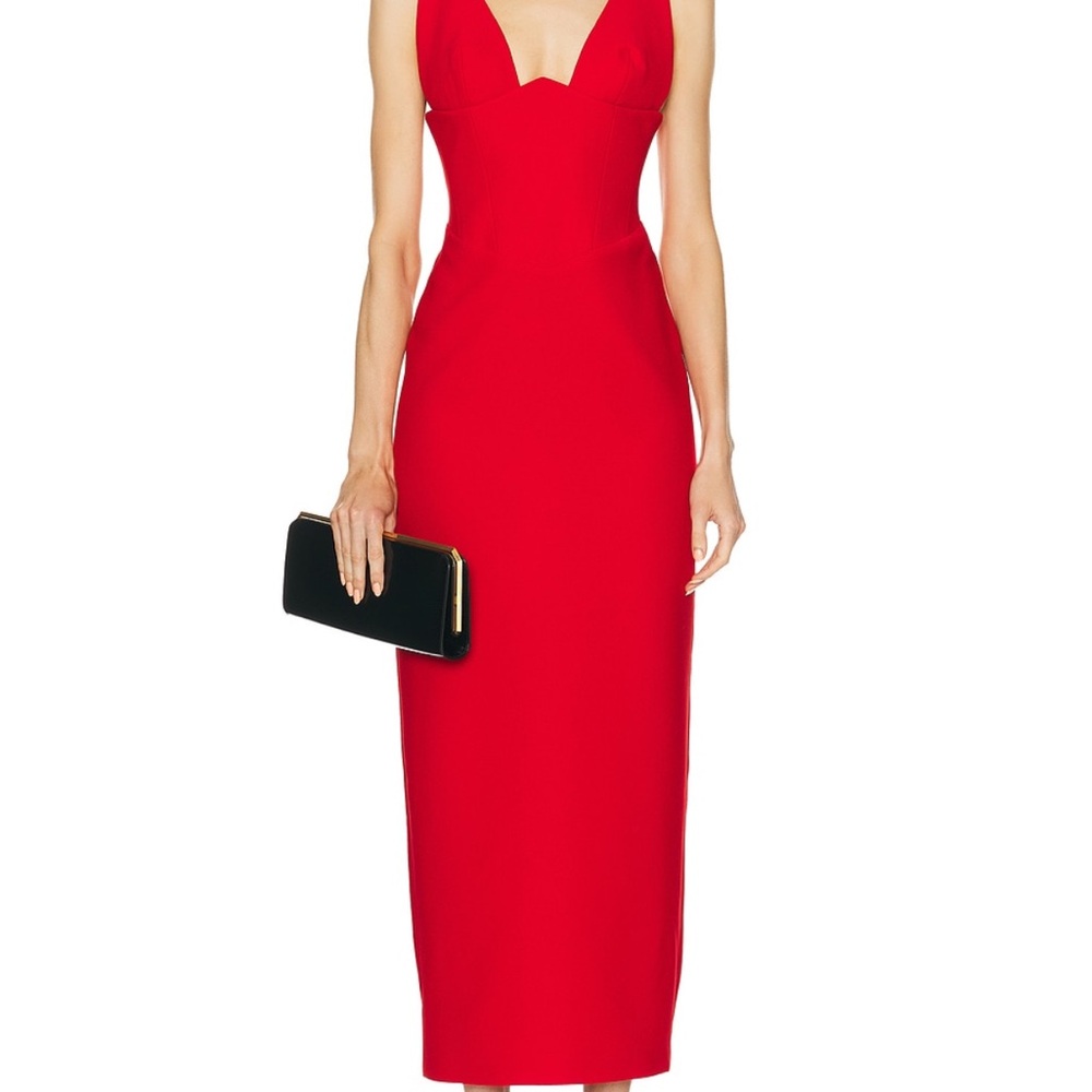THE NEW ARRIVALS Ilkyaz Ozel Anais dress in Pedro red